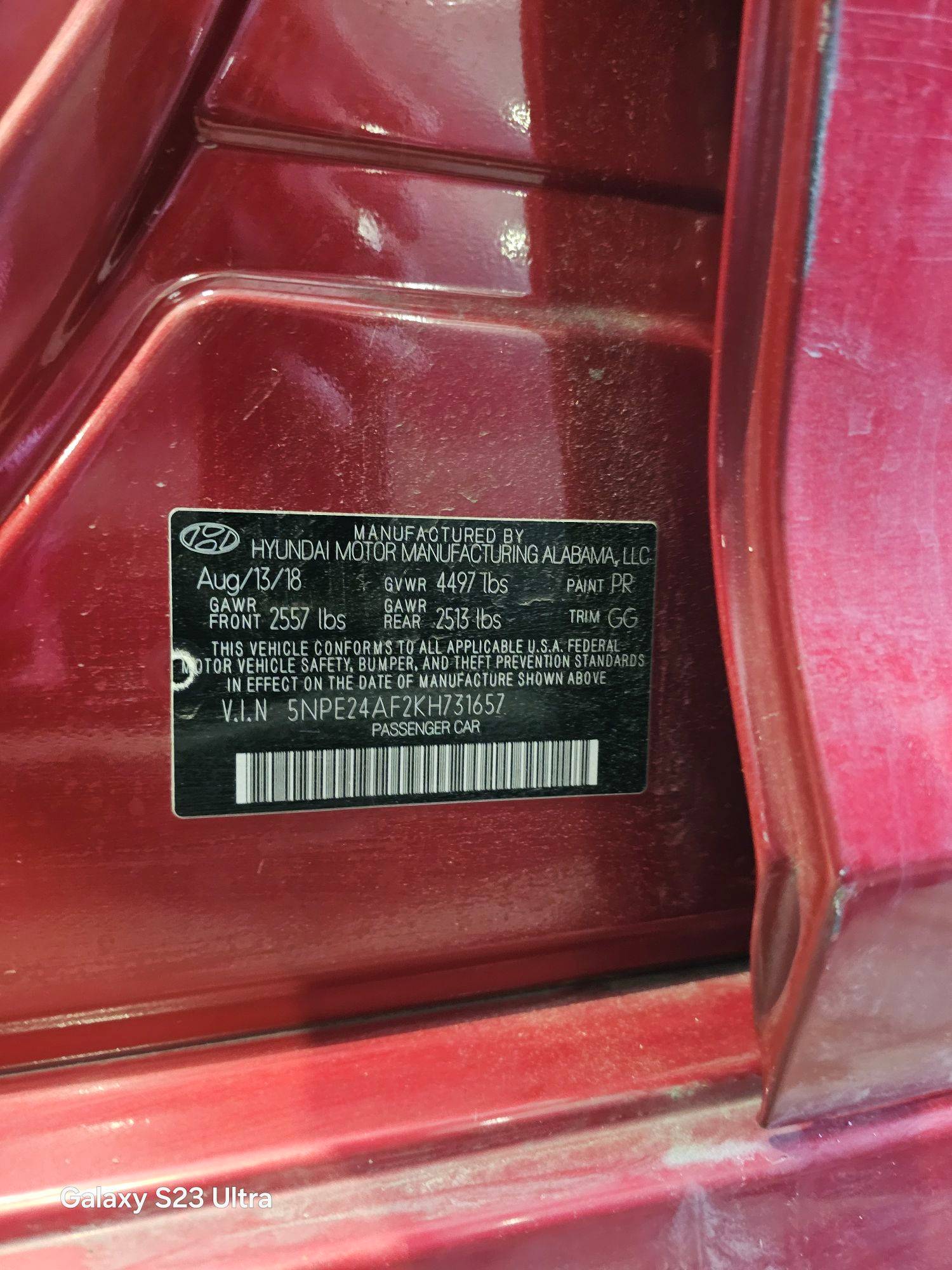 2019 HYUNDAI SONATA — 115056 Miles — Lot H731657 — Main - Marhaba Auctions Used Cars - Image 7
