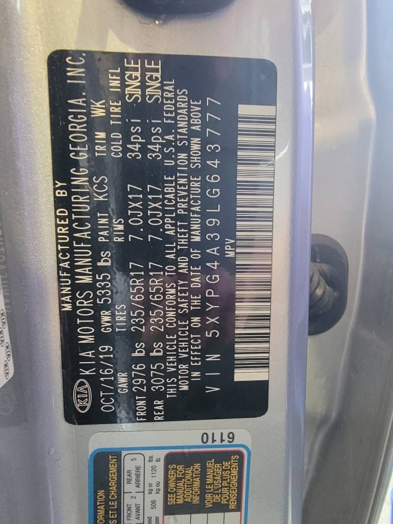 2020 KIA SORENTO — 161618 Miles — Lot LG643777 - Marhaba Auctions Used Cars - Image 9
