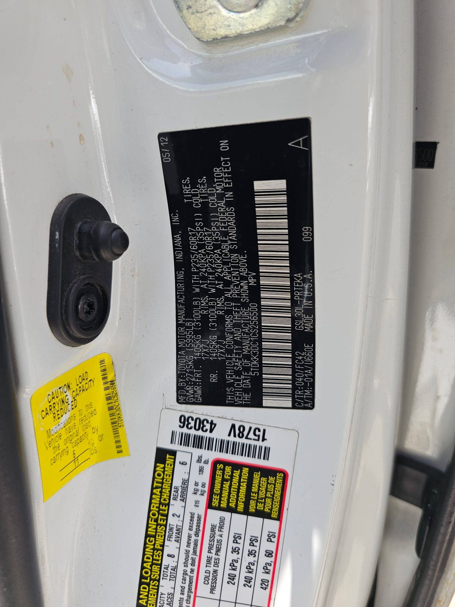 TOYOTA SIENNA 2012 - Marhaba Auction Used Cars - Image 8