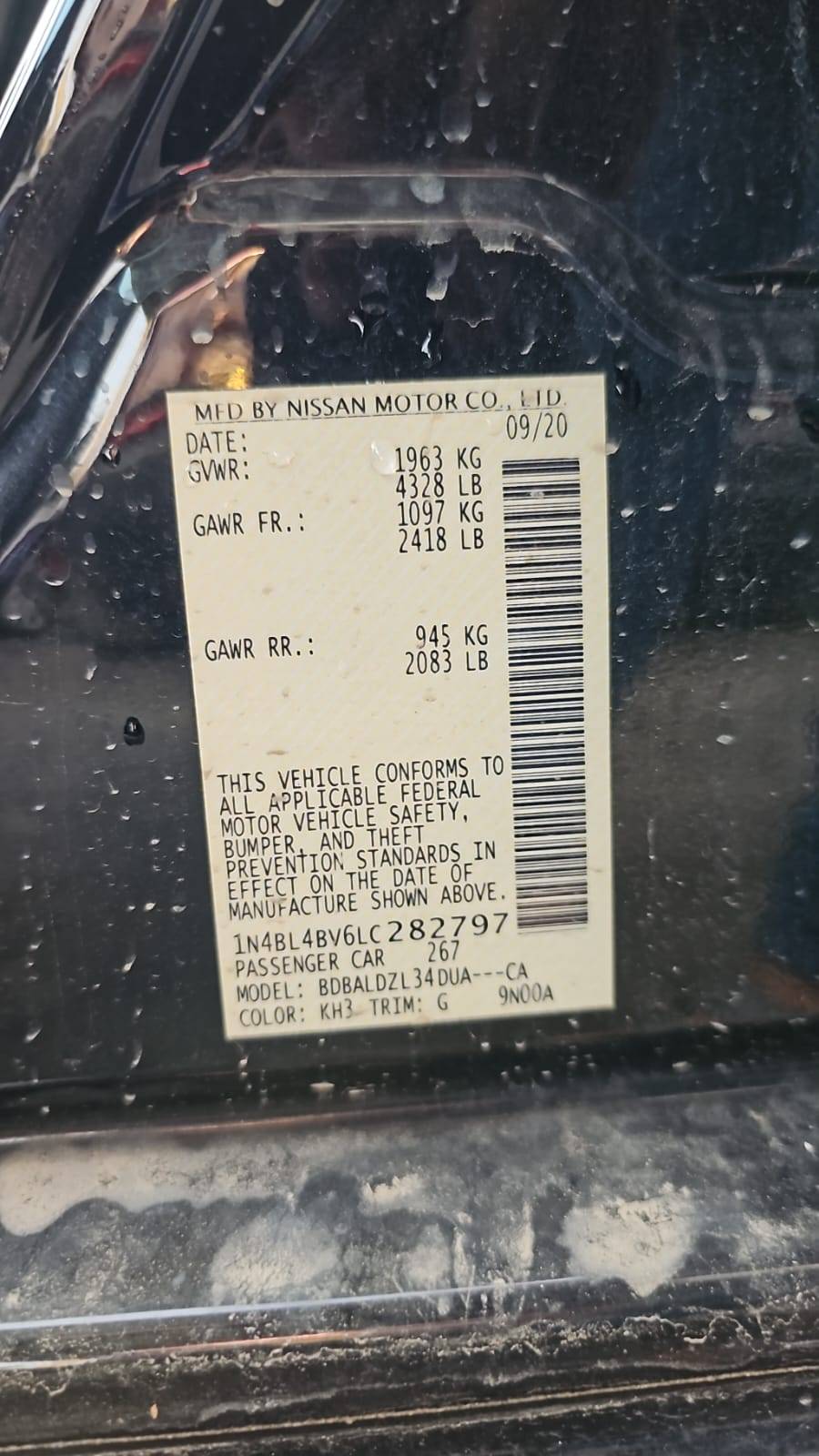 2020 NISSAN ALTIMA — 60424 KM — Lot 6LC282797 — Souq - Marhaba Auctions Used Cars - Image 9