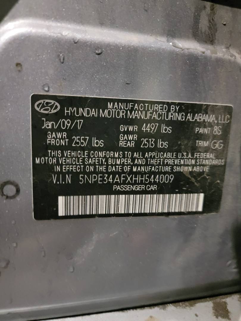 2017 HYUNDAI SONATA — 127664 Miles — Lot 1249551 — Main - Marhaba Auctions Used Cars - Image 9