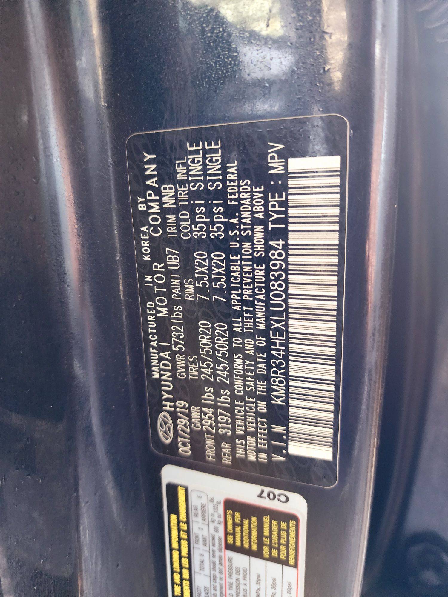 2020 HYUNDAI PALISADE SEL — 140337 Miles — Lot HEXLU083984 — Souq - Marhaba Auctions Used Cars - Image 10