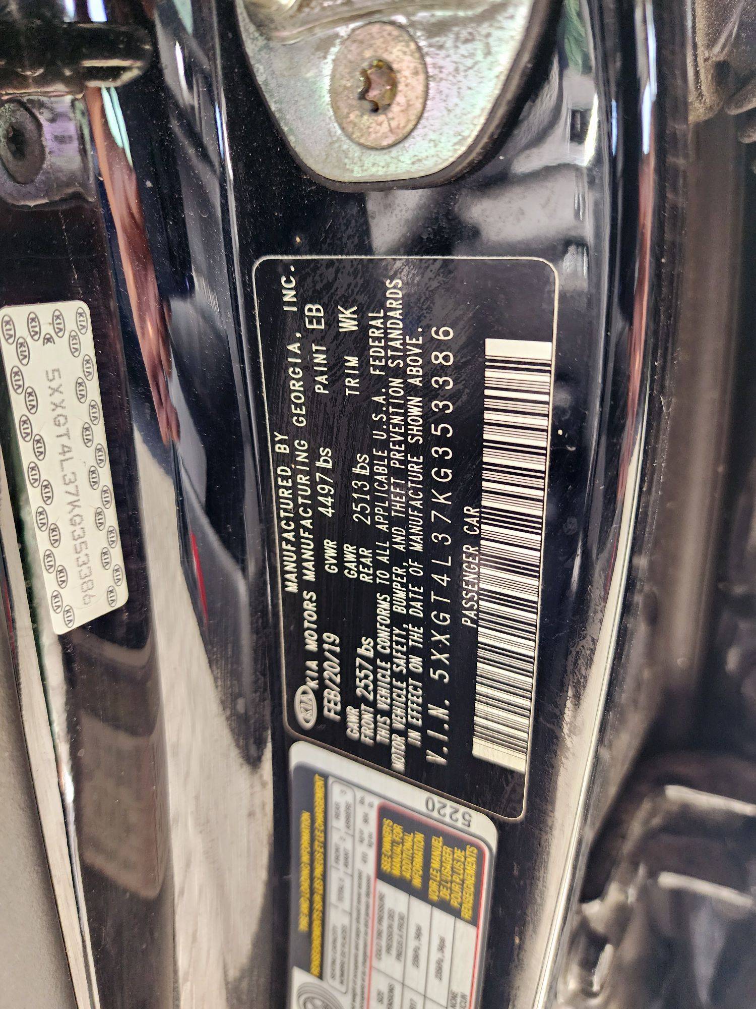 2019 KIA OPTIMA — 108197 Miles — Lot L37KG353386 — Souq - Marhaba Auctions Used Cars - Image 9