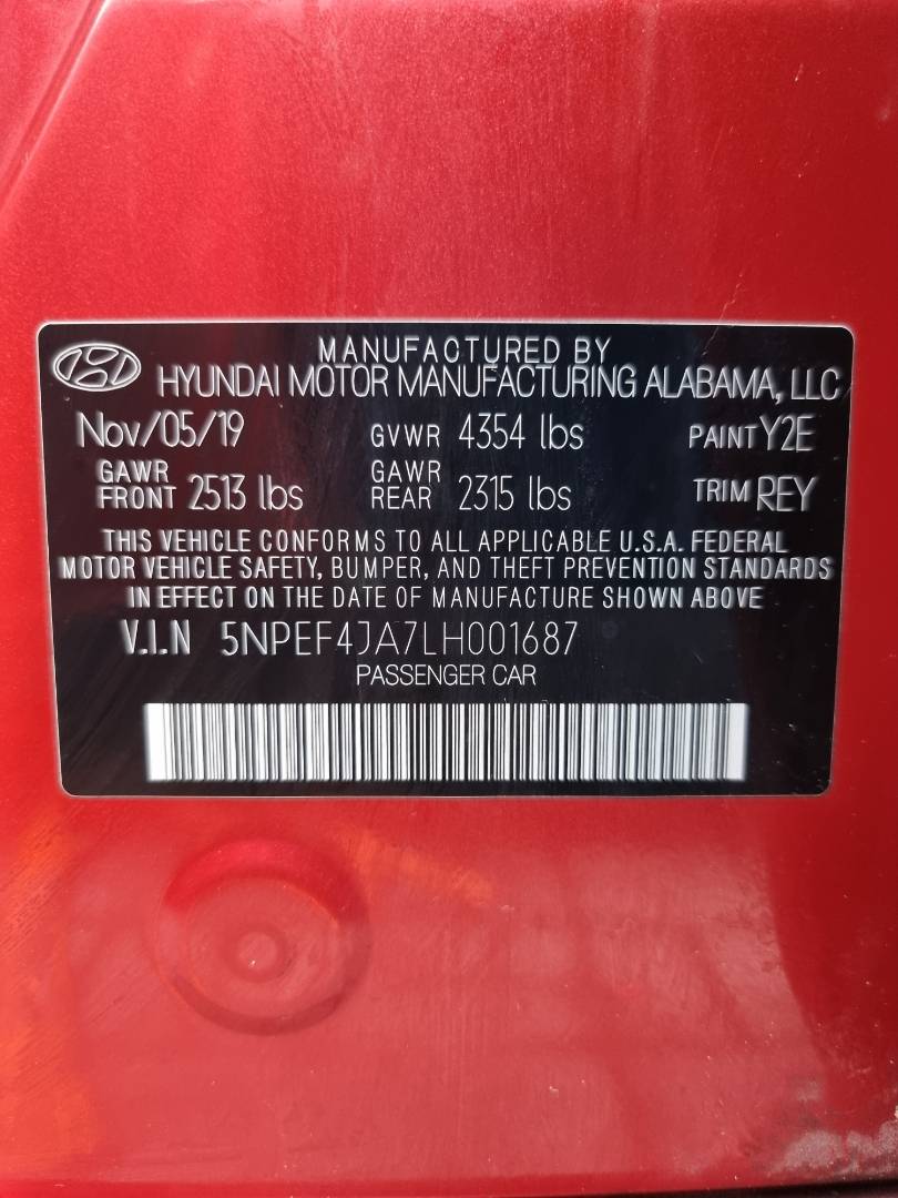 2020 HYUNDAI SONATA — 101619 Miles — Lot 215487 — Souq - Marhaba Auctions Used Cars - Image 10