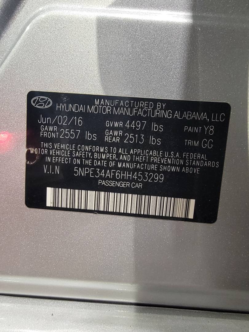 2017 HYUNDAI SONATA — 147859 Miles — Lot H453299 — Main - Marhaba Auctions Used Cars - Image 11