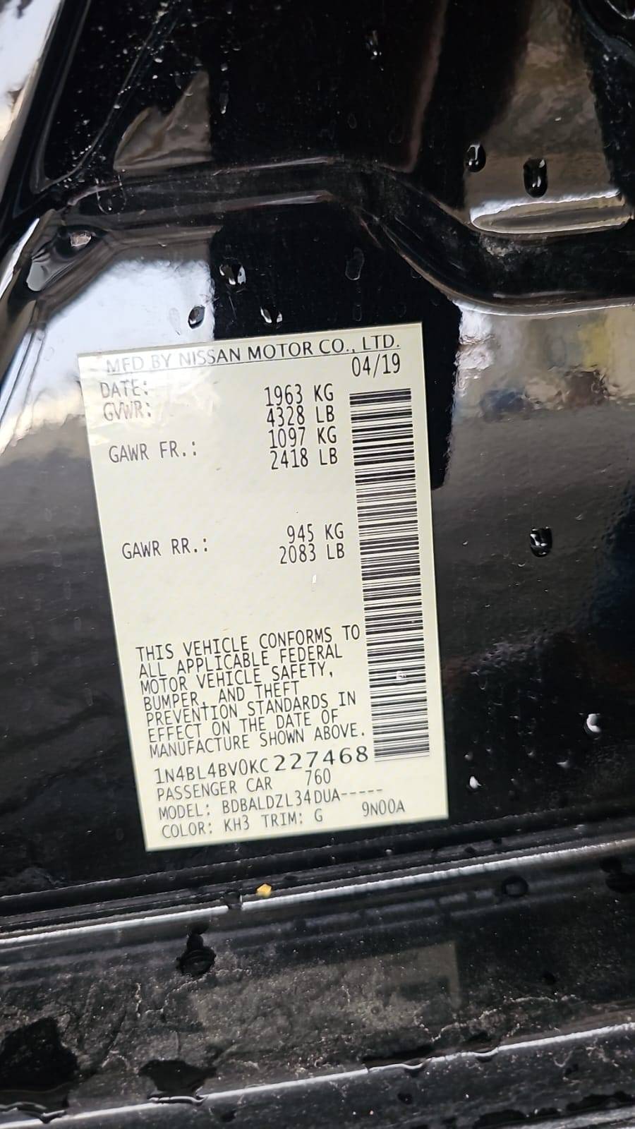 2019 NISSAN ALTIMA — 94709 Miles — Lot 0KC227468 — Souq - Marhaba Auctions Used Cars - Image 11