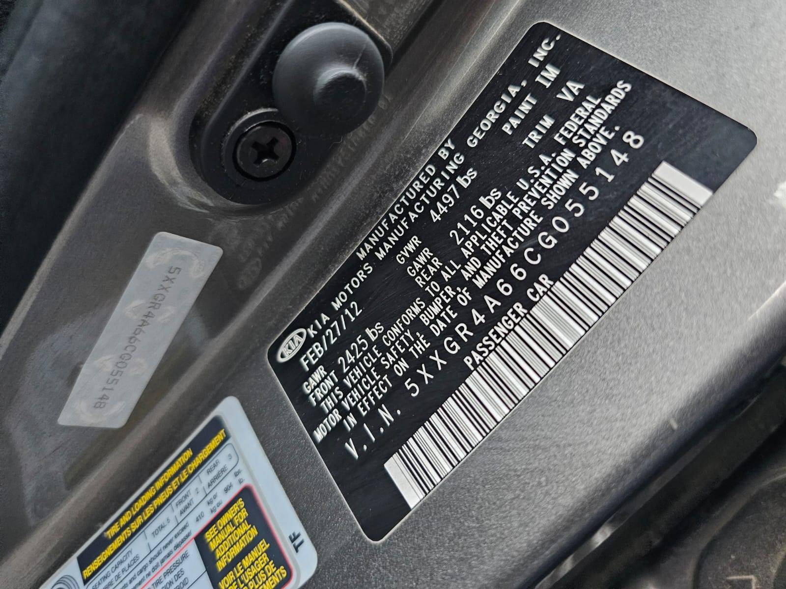 2012 KIA OPTIMA — 142874 Miles — Lot 4A66CG055148 — Souq - Marhaba Auctions Used Cars - Image 10