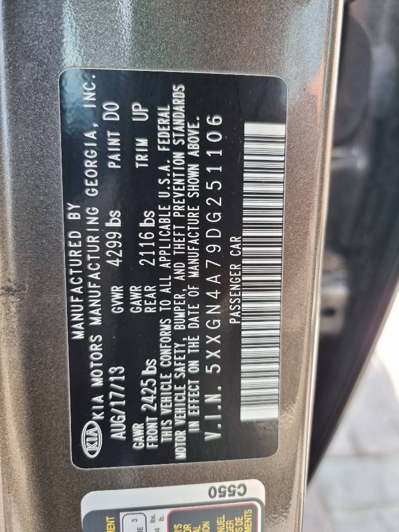 2013 KIA OPTIMA — 179948 Miles — Lot 215487 — Ind. 12 - Marhaba Auctions Used Cars - Image 10