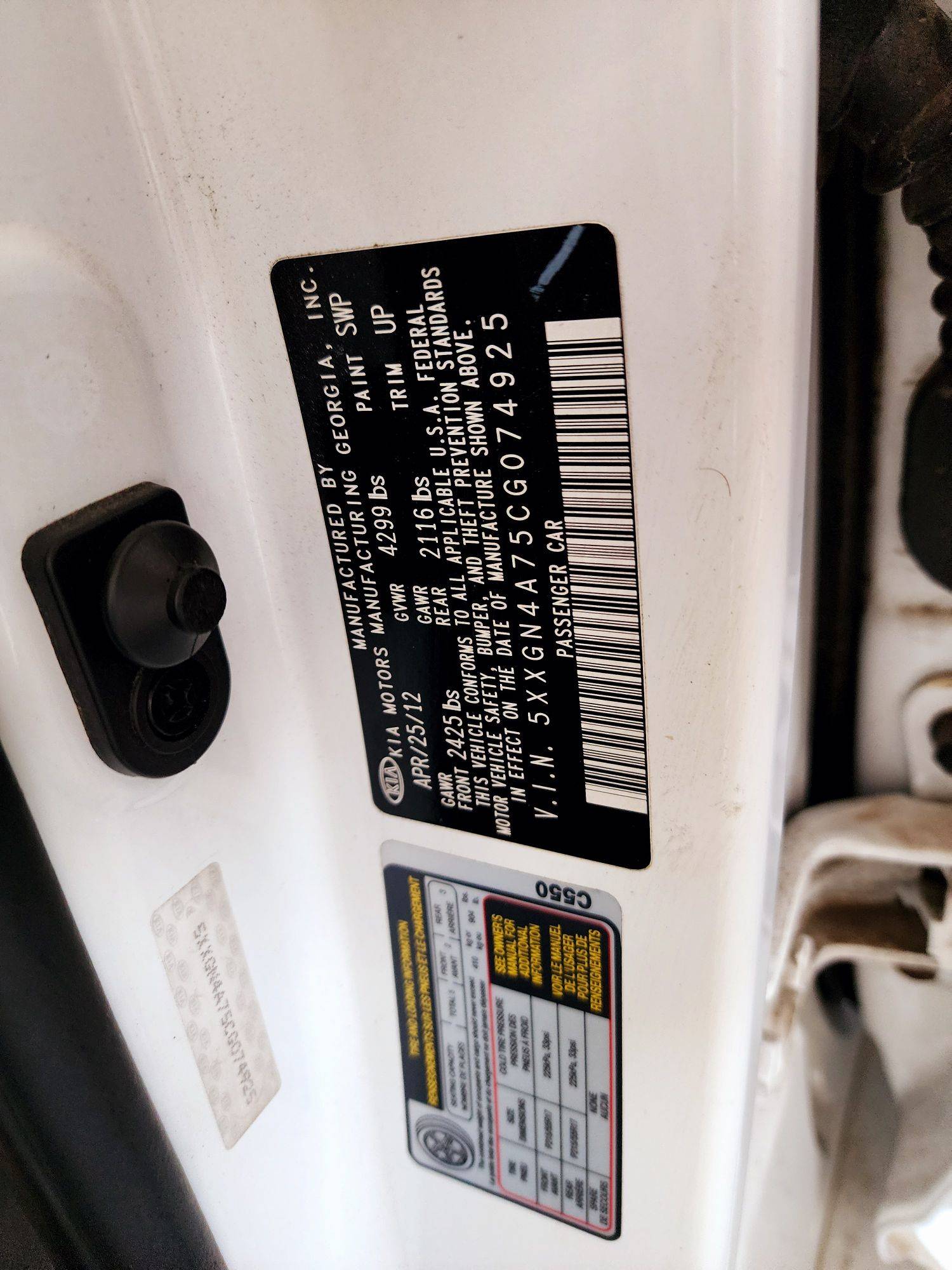 2012 KIA OPTIMA — 185664 Miles — Lot 76946114 — Souq - Marhaba Auctions Used Cars - Image 10