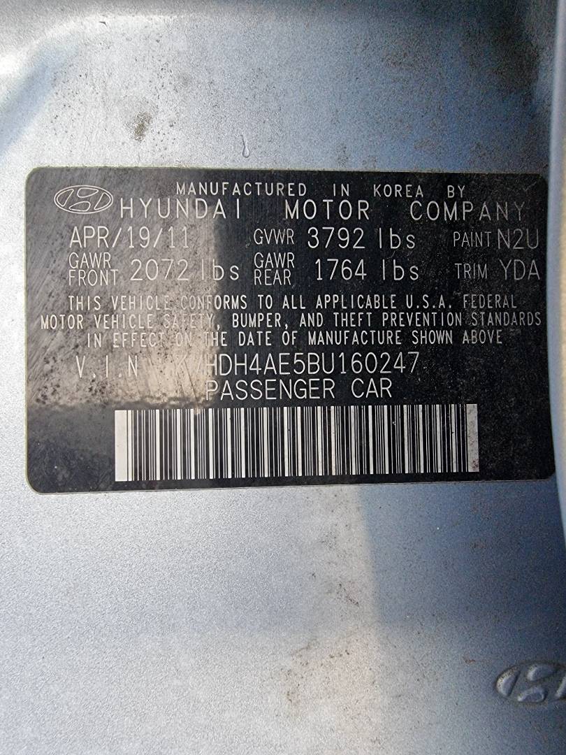 2011 HYUNDAI ELANTRA — 143993 Miles — Lot 125487 — Ind. 12 - Marhaba Auctions Used Cars - Image 9