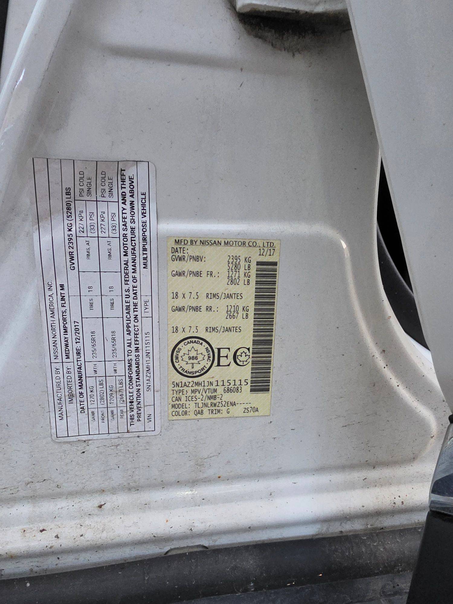 2018 NISSAN MURANO — 182459 Miles — Lot H1JN115115 — Oman Yard - Marhaba Auctions Used Cars - Image 10