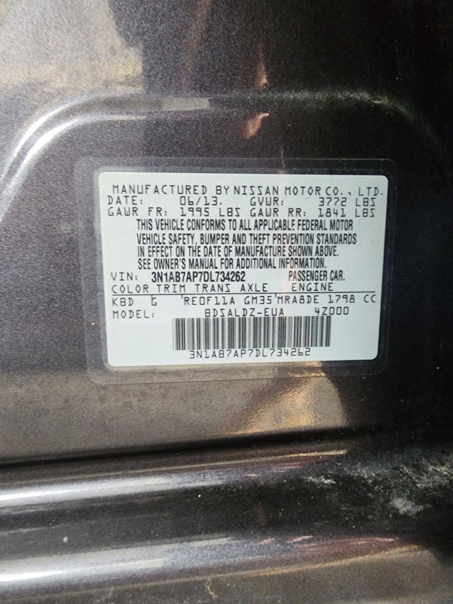 2013 NISSAN SENTRA — 217449 Miles — Lot 34262 — Souq - Marhaba Auctions Used Cars - Image 9