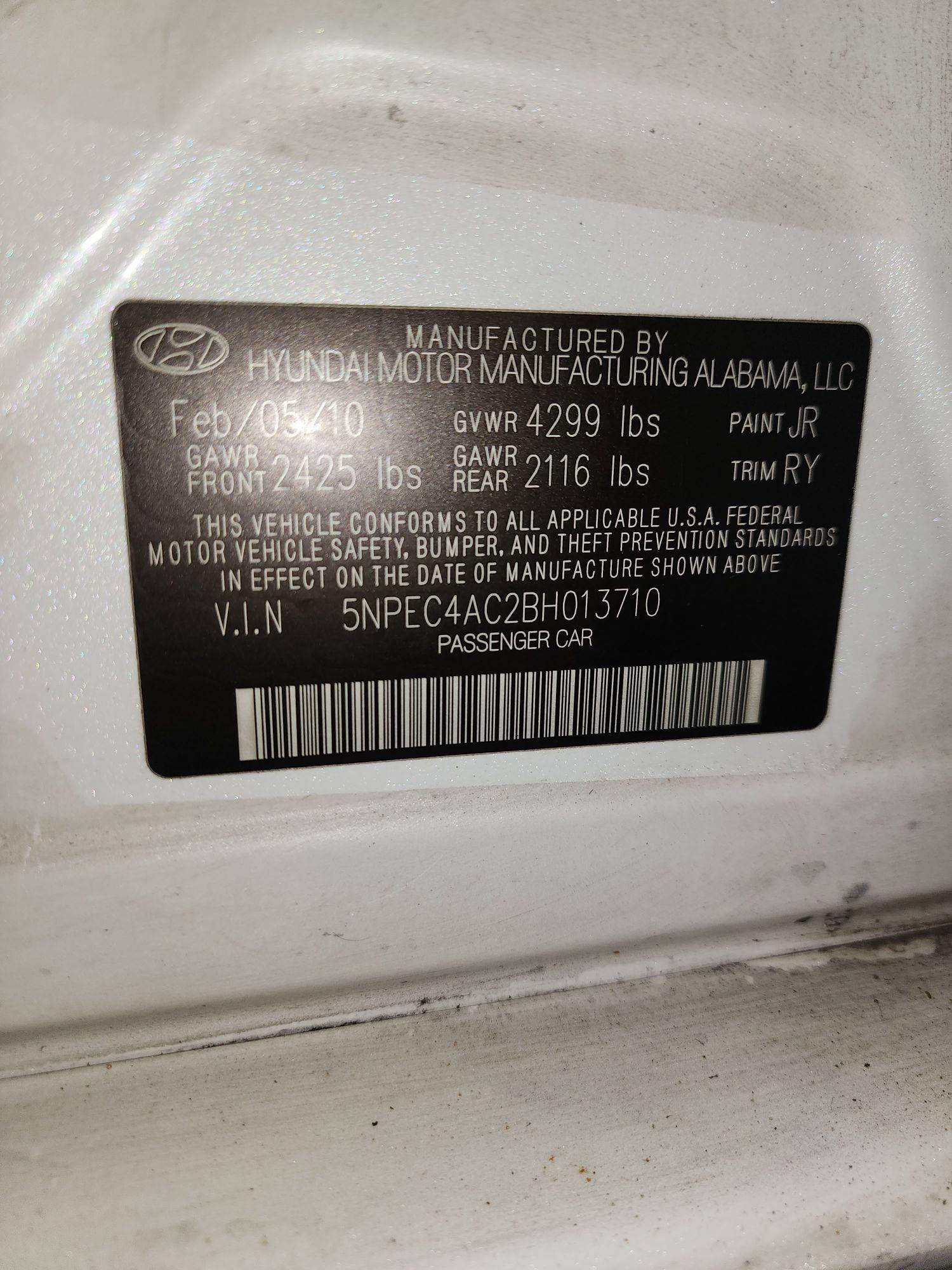 HYUNDAI SONATA 2011 - Marhaba Auction Used Cars - Image 10