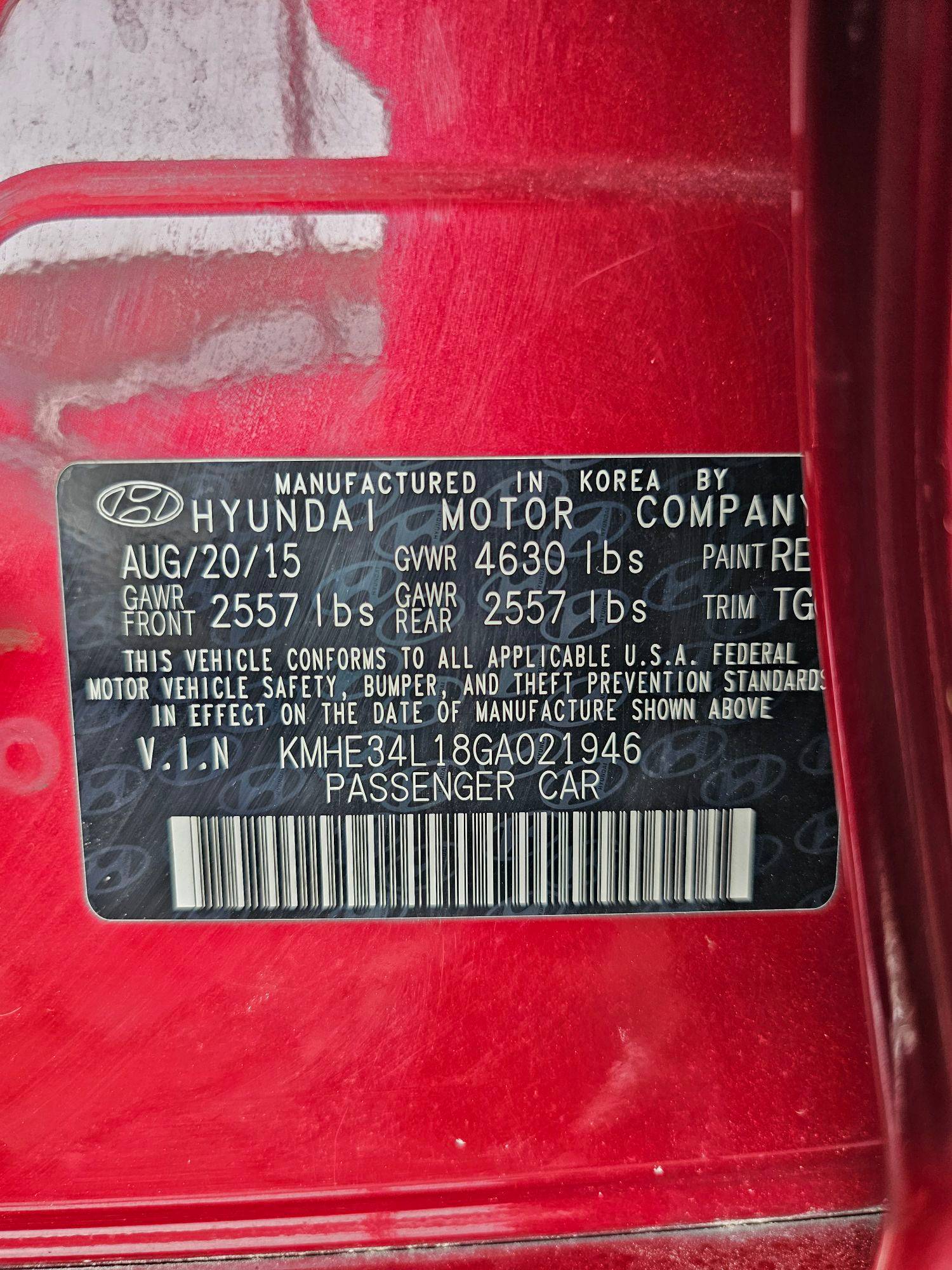 HYUNDAI SONATA 2016 - Marhaba Auction Used Cars - Image 10