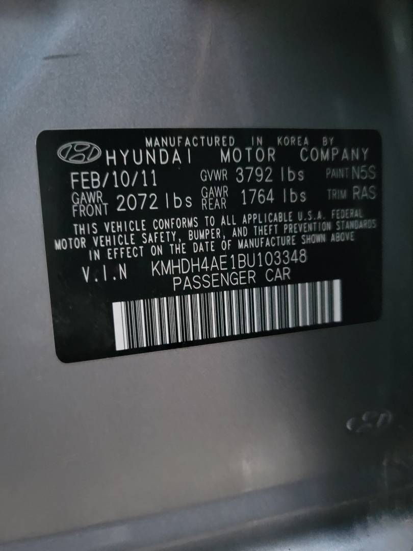 2011 HYUNDAI ELANTRA — 166555 Miles — Lot 103348 - Marhaba Auctions Used Cars - Image 10