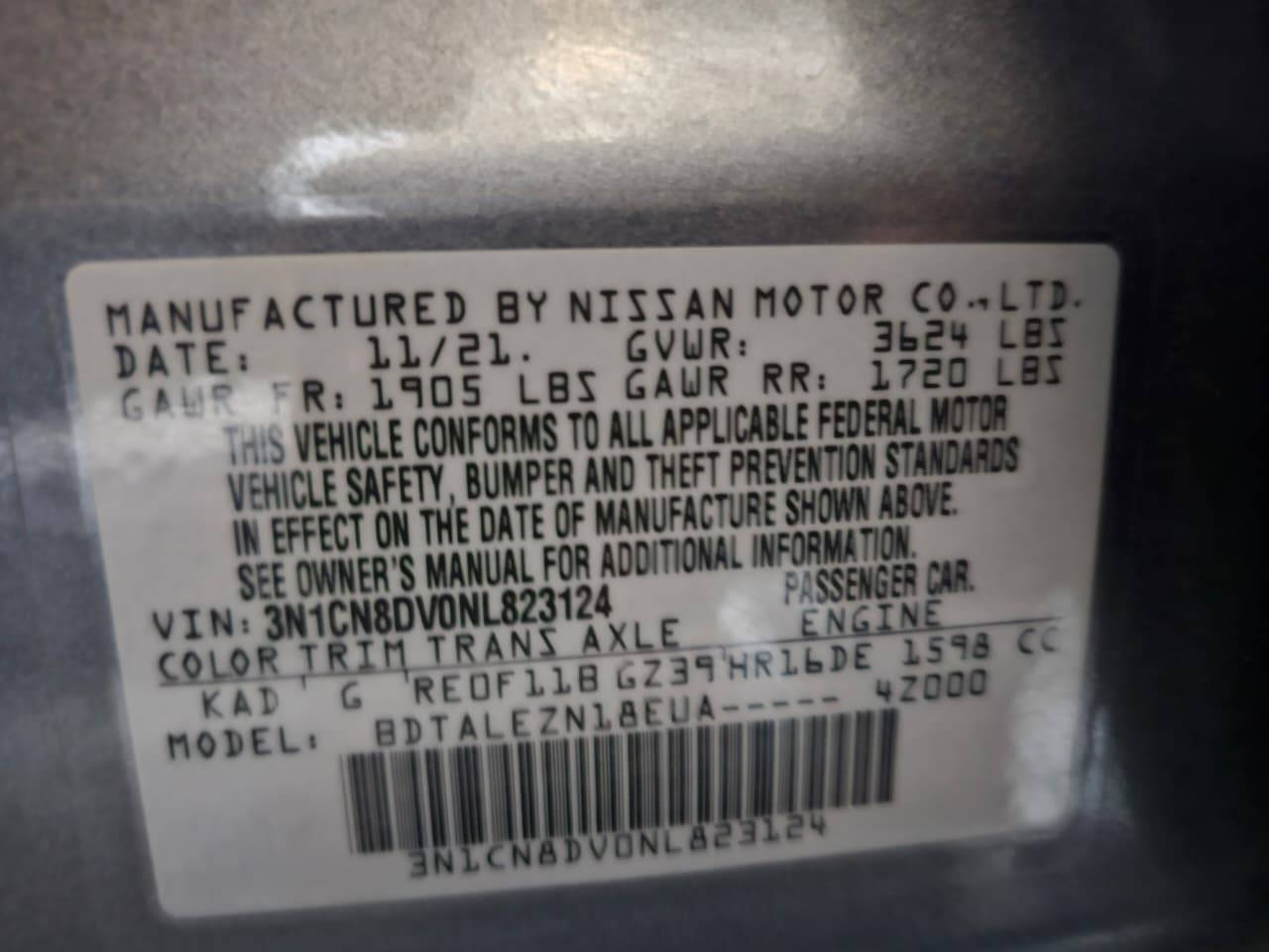 2022 NISSAN VERSA — sold — 140450 Miles — Lot DV0NL823124 — Main - Marhaba Auctions Used Cars - Image 9