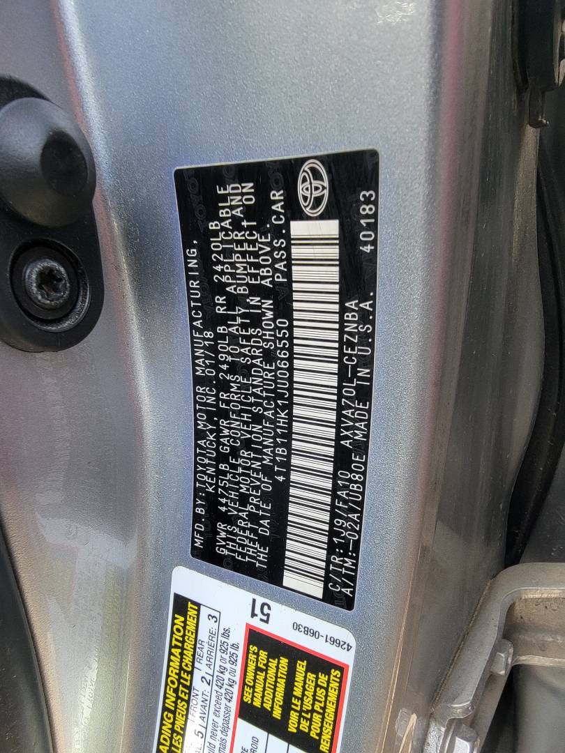 2018 TOYOTA CAMRY — 159750 Miles — Lot JU066550 — Main - Marhaba Auctions Used Cars - Image 10