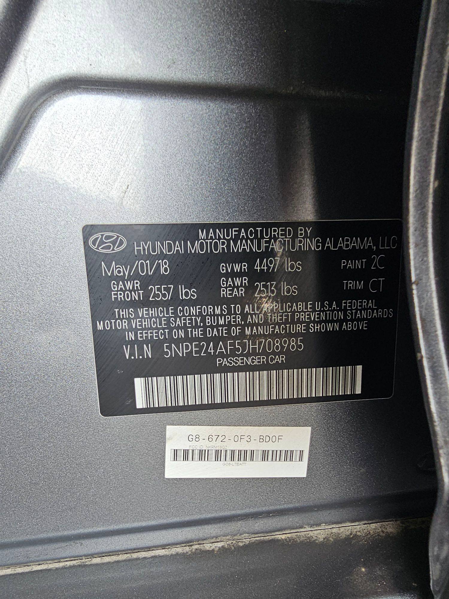 HYUNDAI SONATA 2018 - Marhaba Auction Used Cars - Image 9