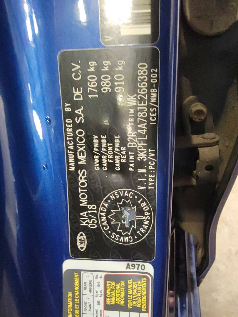 2018 KIA FORTE — 162645 KM — Lot 266380 — Ind. 12 - Marhaba Auctions Used Cars - Image 10