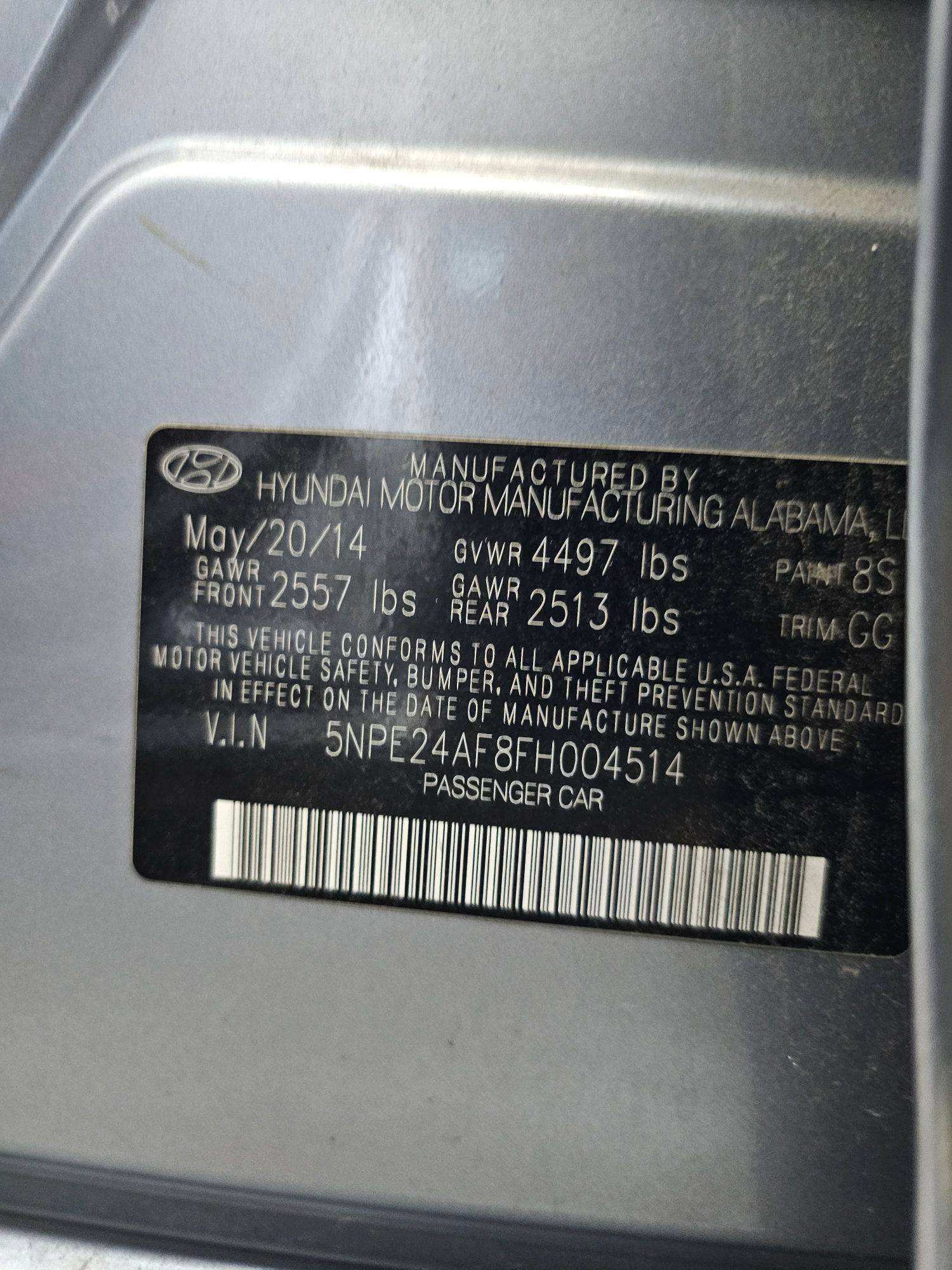 2015 HYUNDAI SONATA — 126437 Miles — Lot 59700385 — Souq - Marhaba Auctions Used Cars - Image 9