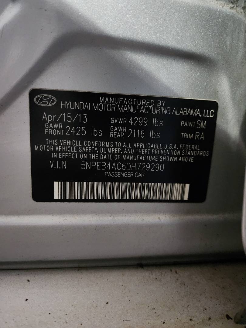 2013 HYUNDAI SONATA — 160168 Miles — Lot H729290 - Marhaba Auctions Used Cars - Image 4