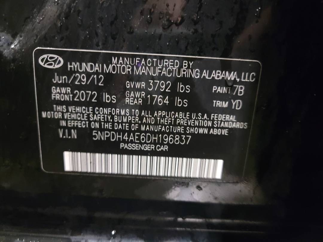 2013 HYUNDAI ELANTRA — 137629 Miles — Lot H196837 - Marhaba Auctions Used Cars - Image 8