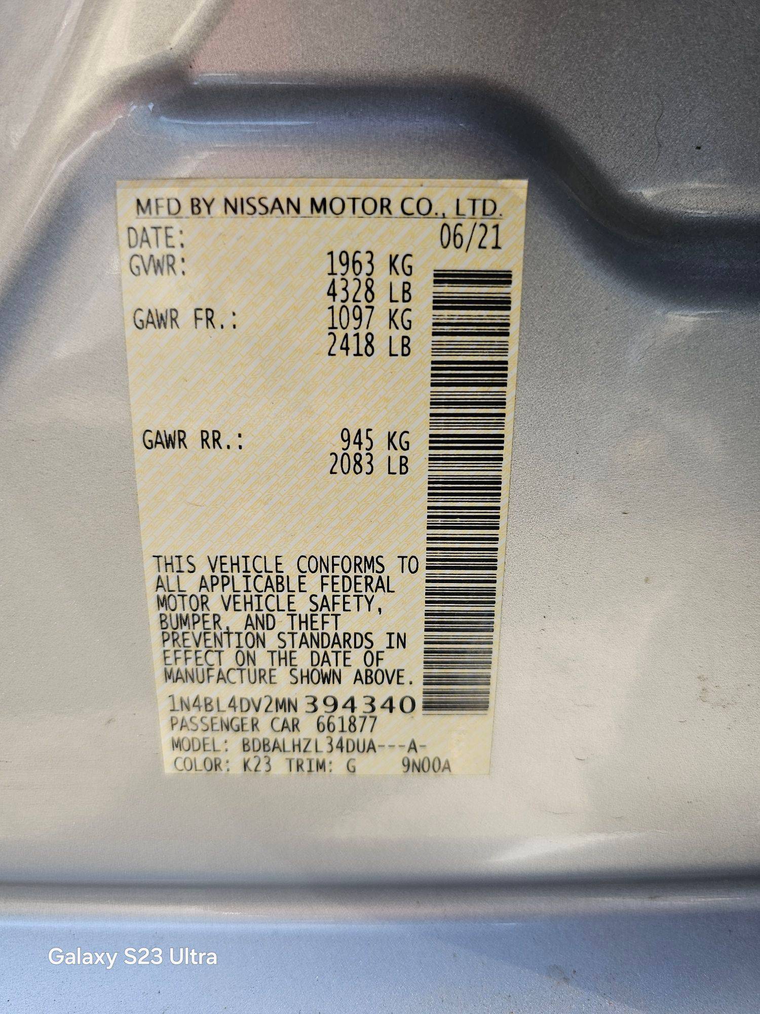 NISSAN ALTIMA 2021 - Marhaba Auction Used Cars - Image 9