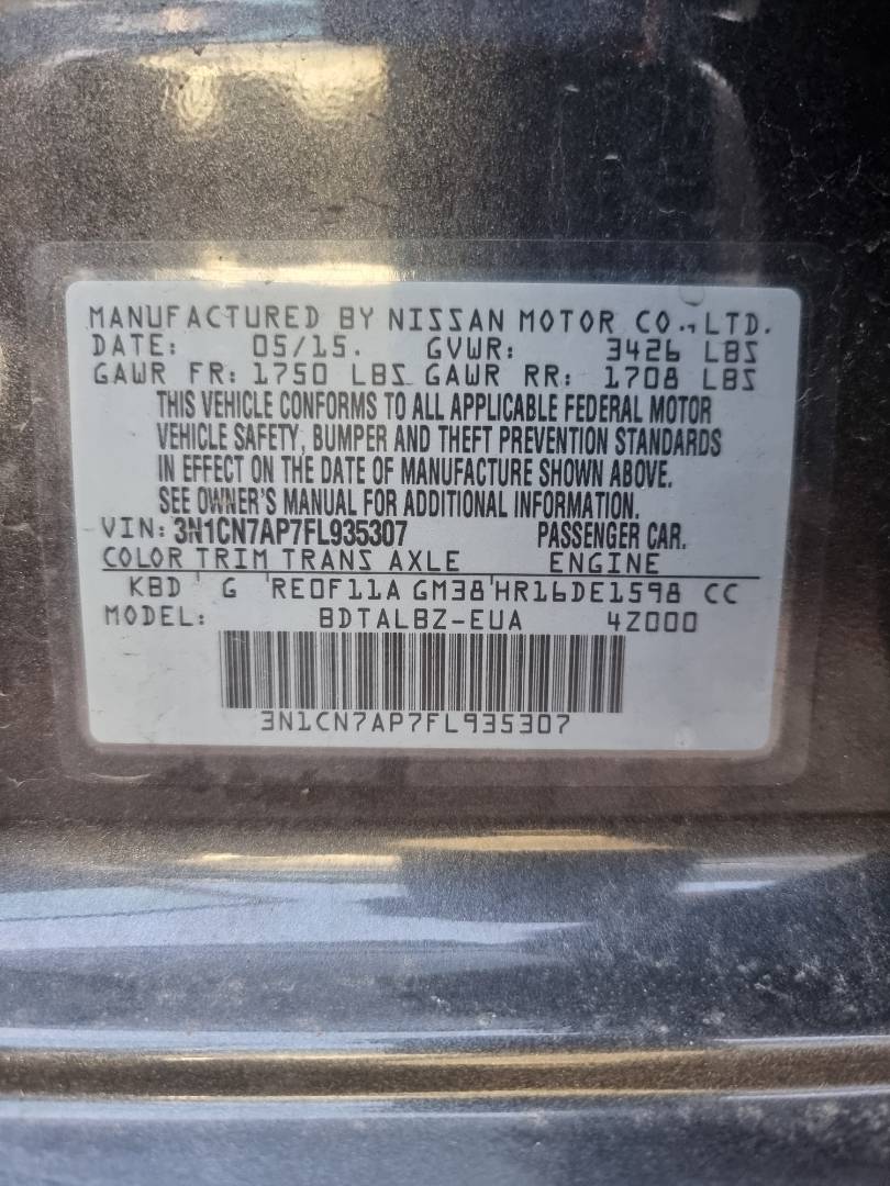 2015 NISSAN VERSA — 111331 Miles — Lot 1205487 — Souq - Marhaba Auctions Used Cars - Image 9