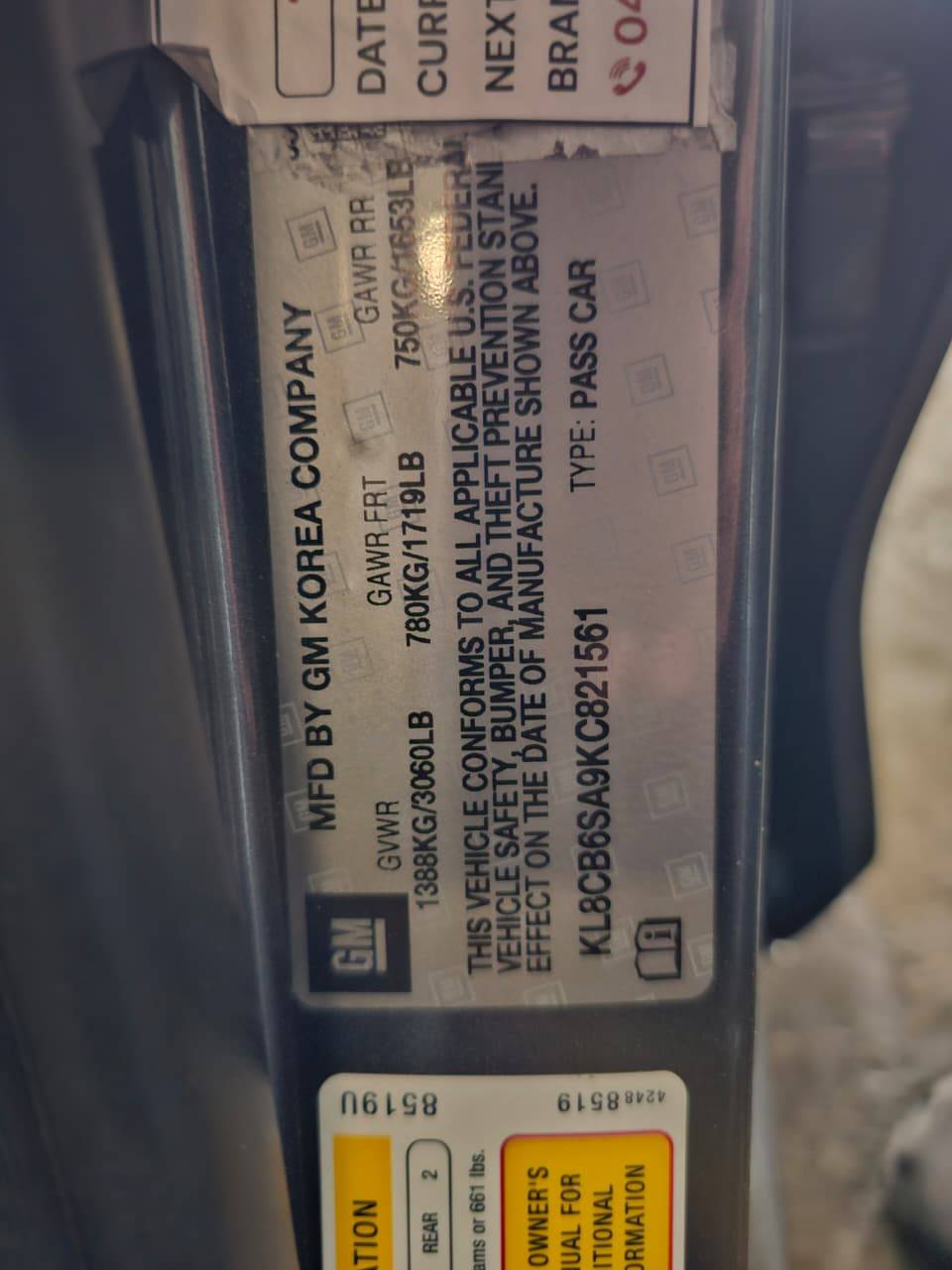 2019 CHEVROLET SPARK — 125015 Miles — Lot C821561 — Main - Marhaba Auctions Used Cars - Image 9