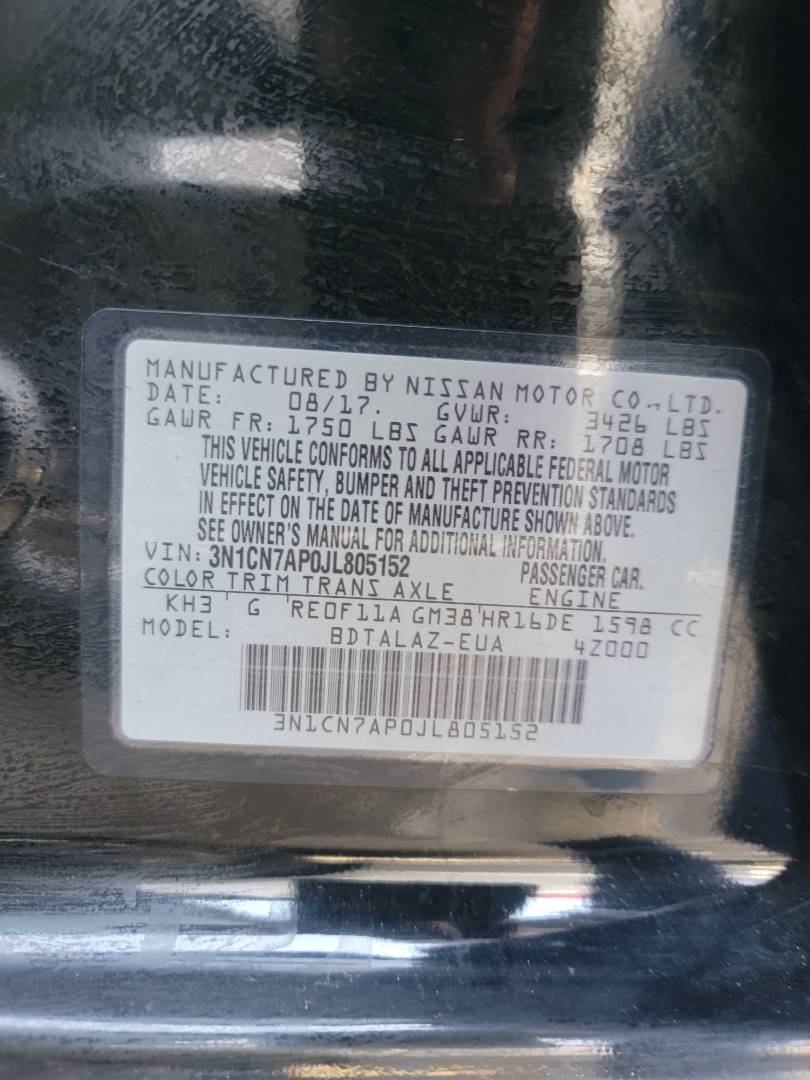 2018 NISSAN VERSA — 93218 Miles — Lot 0JL805152 — Main - Marhaba Auctions Used Cars - Image 9