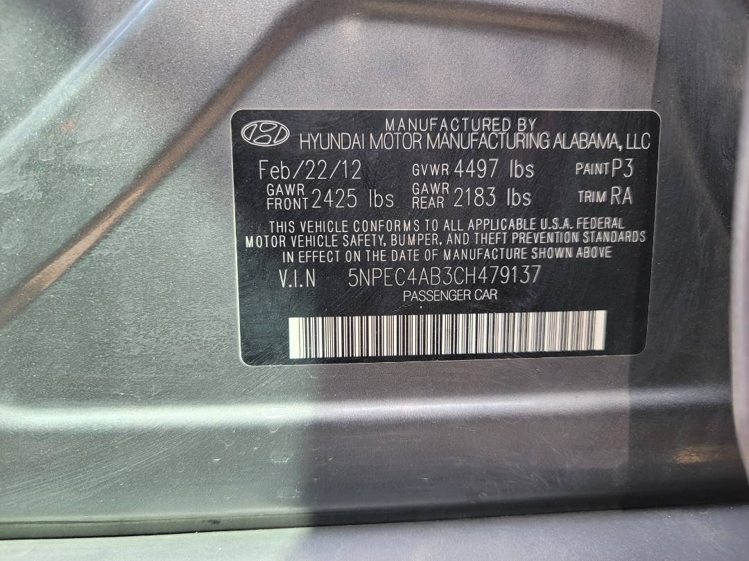 2012 HYUNDAI SONATA — 173060 Miles — Lot 3CH479137 — Main - Marhaba Auctions Used Cars - Image 10