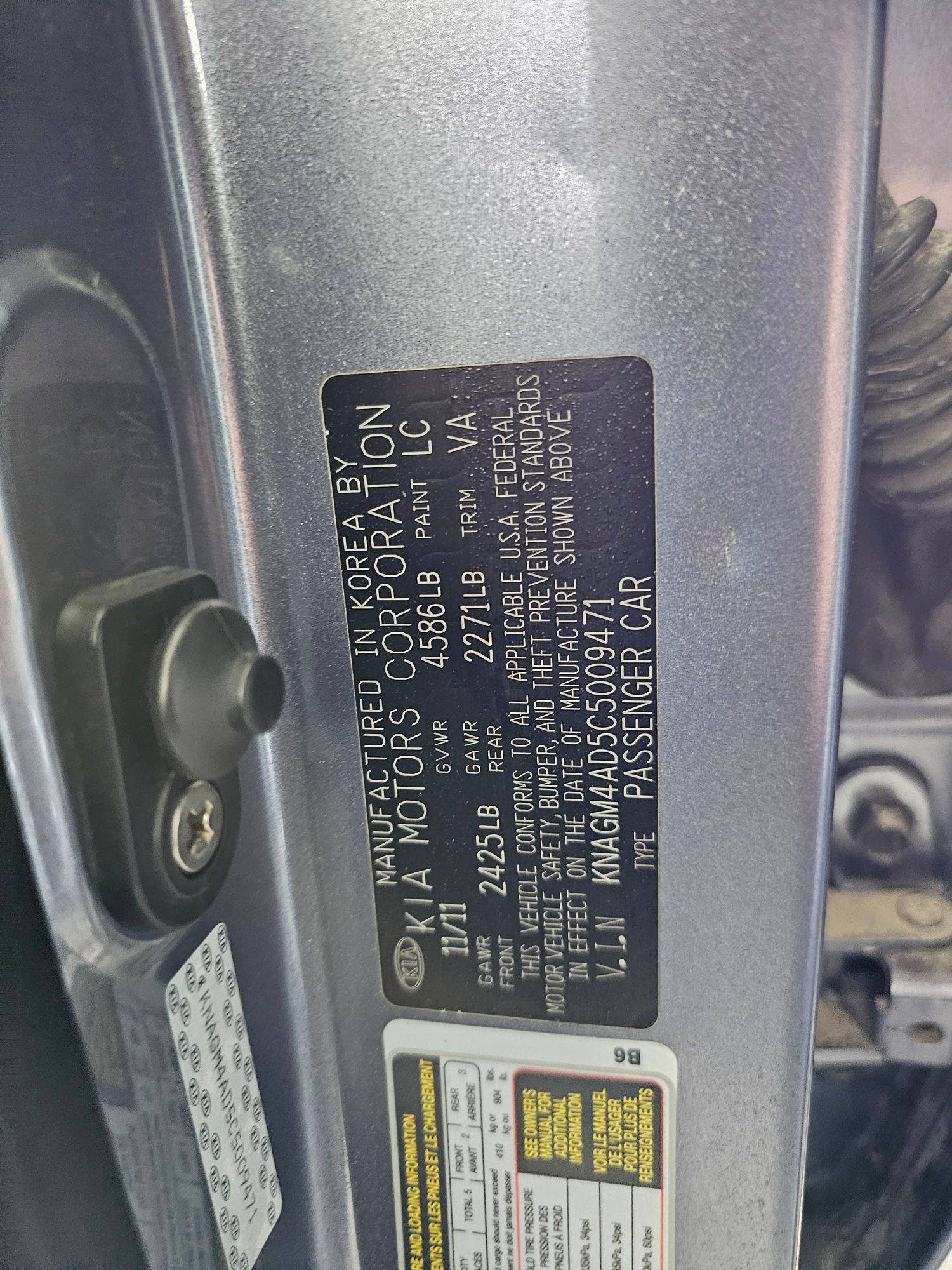 2012 KIA OPTIMA — 146624 Miles — Lot 5009471 — Souq - Marhaba Auctions Used Cars - Image 10
