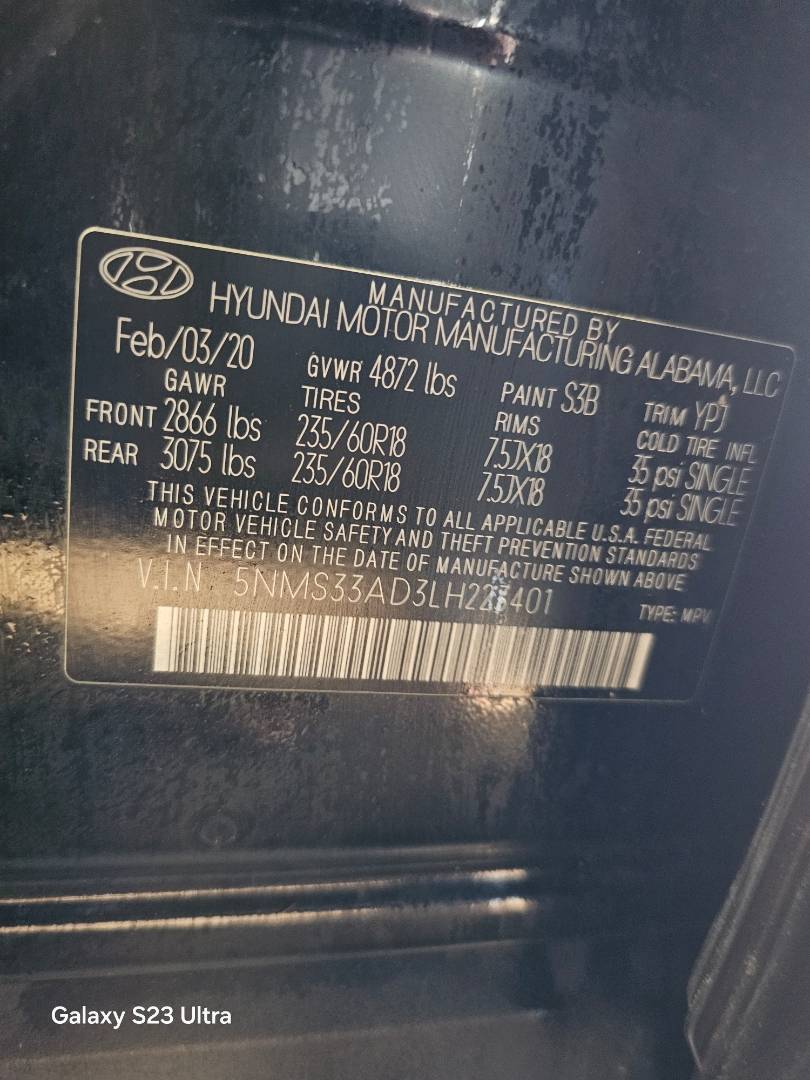 2020 HYUNDAI SANTA FE — 83727 Miles — Lot 58029625 — Main - Marhaba Auctions Used Cars - Image 10