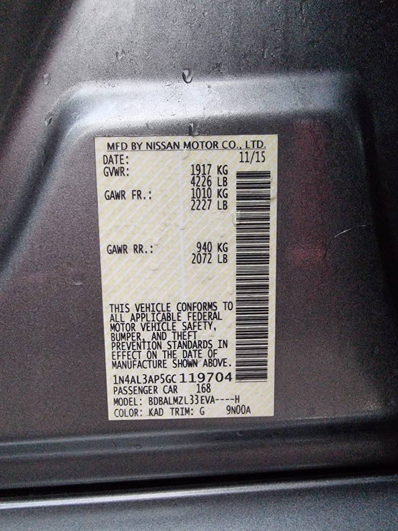 2016 NISSAN ALTIMA — 216308 Miles — Lot 77000294 — Souq - Marhaba Auctions Used Cars - Image 10