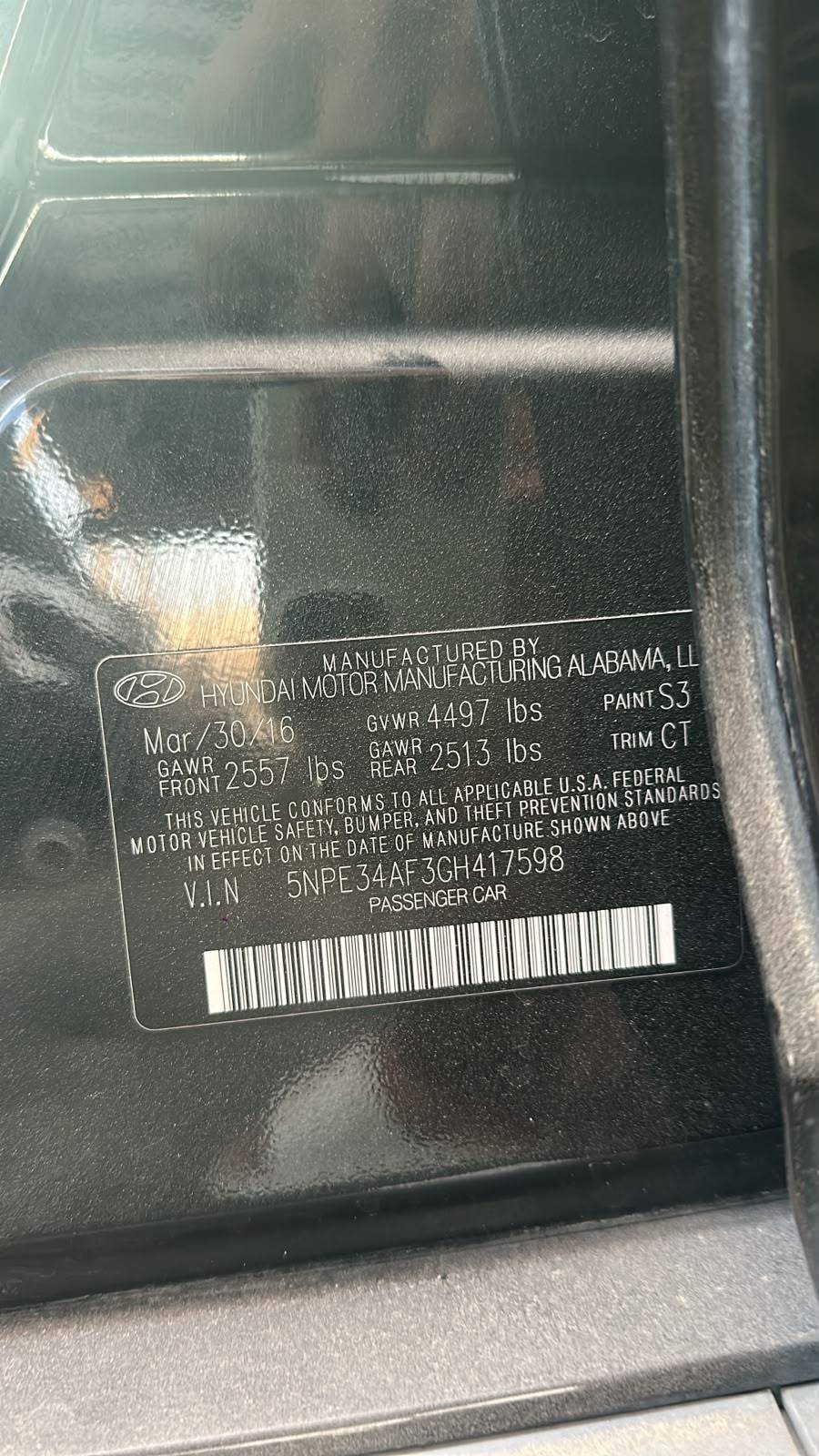 2016 HYUNDAI SONATA — 113841 Miles — Lot GH417598 — Souq - Marhaba Auctions Used Cars - Image 12