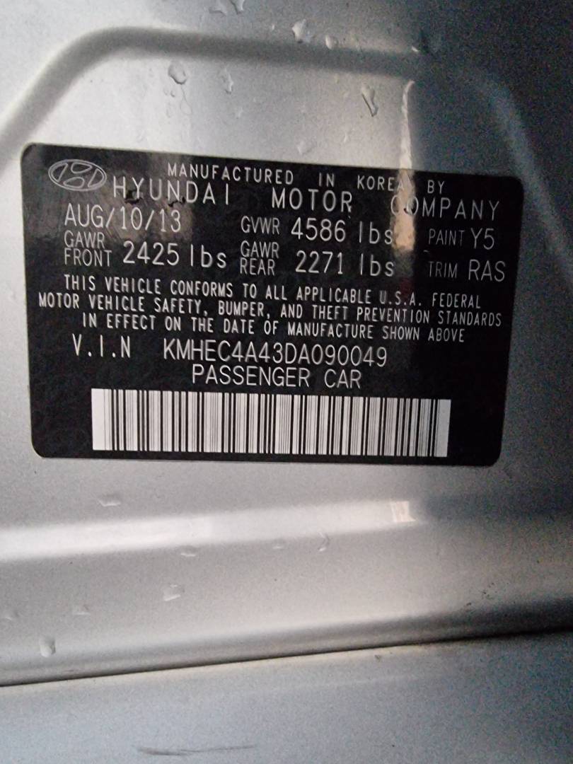 2013 HYUNDAI SONATA — 134384 Miles — Lot 215487 — Ind. 12 - Marhaba Auctions Used Cars - Image 9