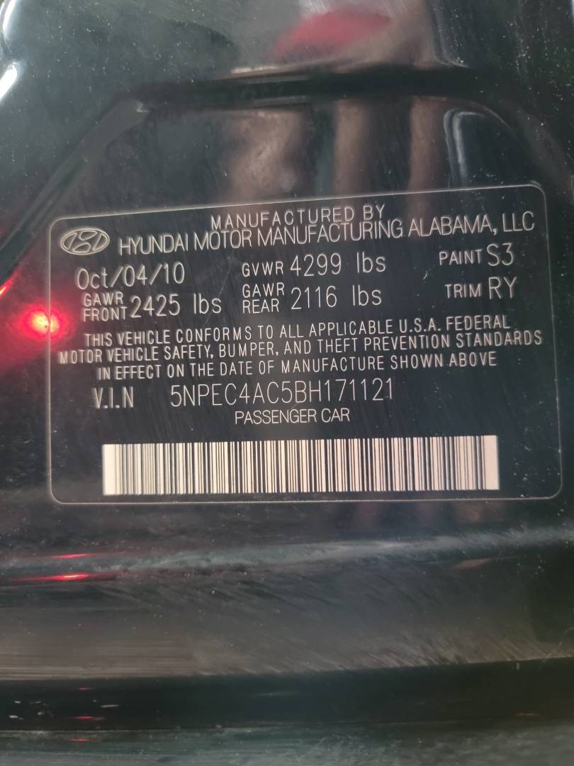 2011 HYUNDAI SONATA — 177855 Miles — Lot BH171121 - Marhaba Auctions Used Cars - Image 10