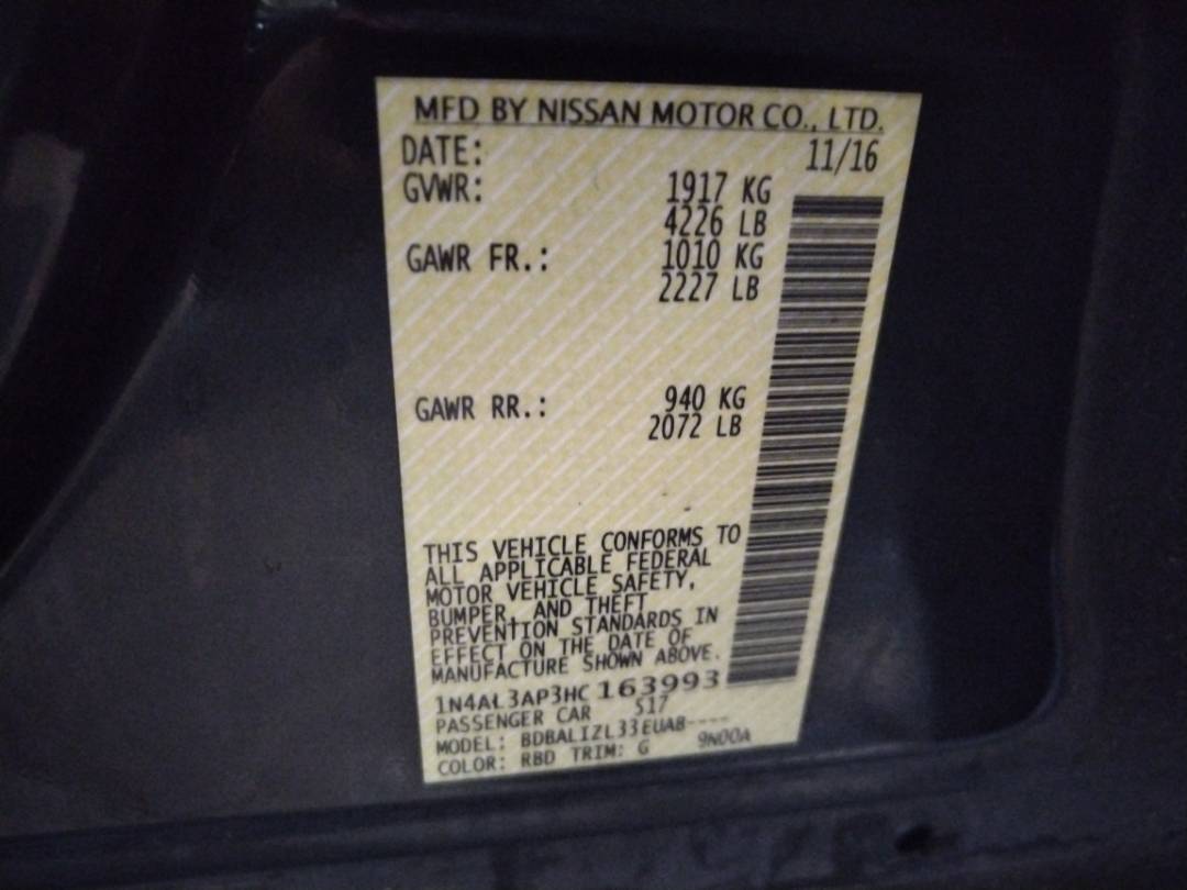 2017 NISSAN ALTIMA — 139859 Miles — Lot 36778437 - Marhaba Auctions Used Cars - Image 3