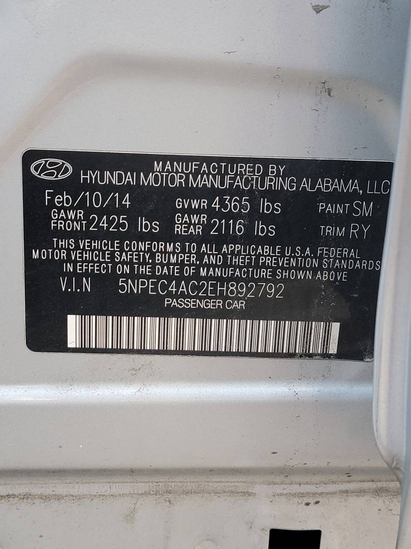 2014 HYUNDAI SONATA — 128928 Miles — Lot H892792 — Main - Marhaba Auctions Used Cars - Image 11