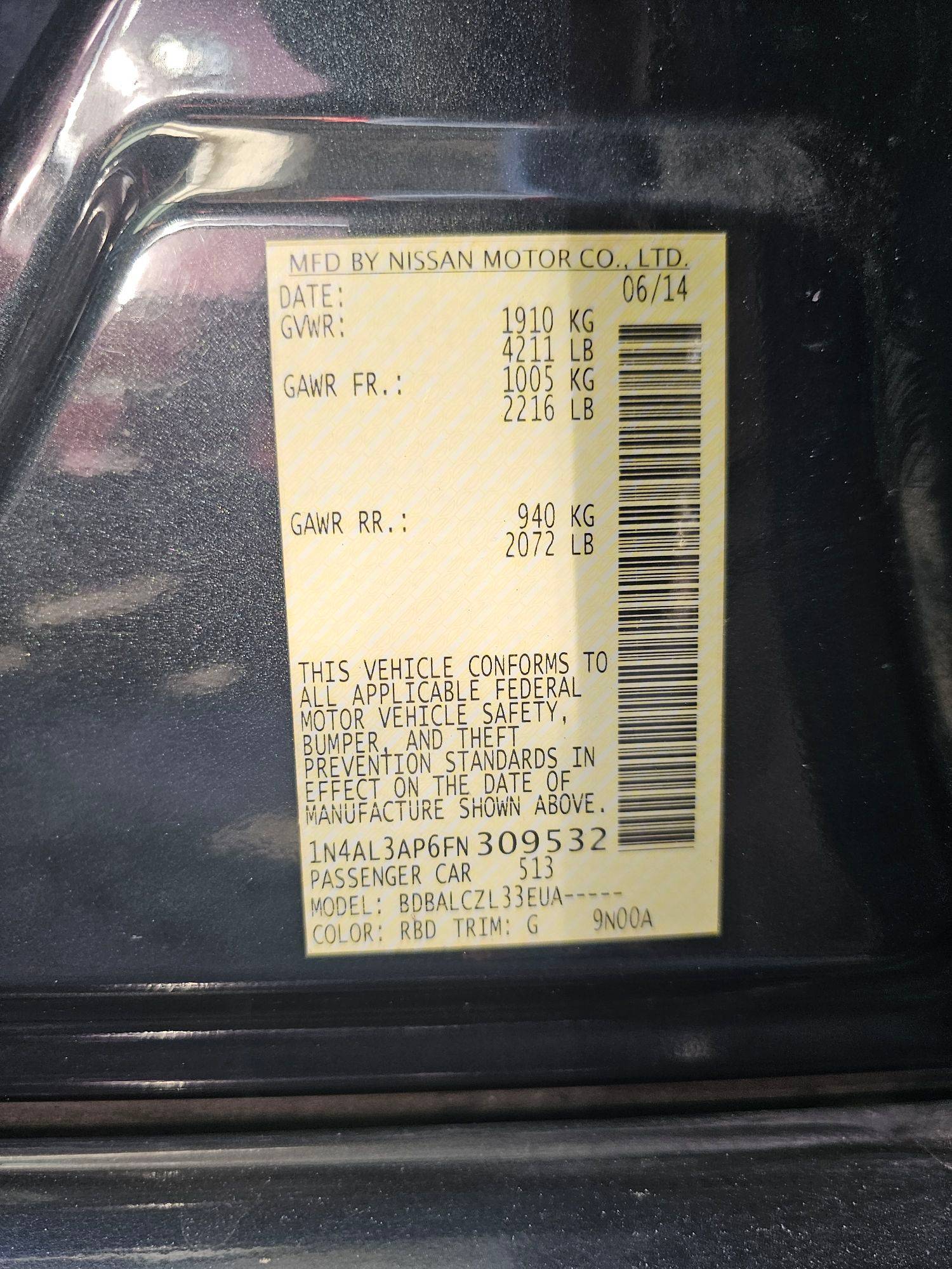 NISSAN ALTIMA 2015 - Marhaba Auction Used Cars - Image 9