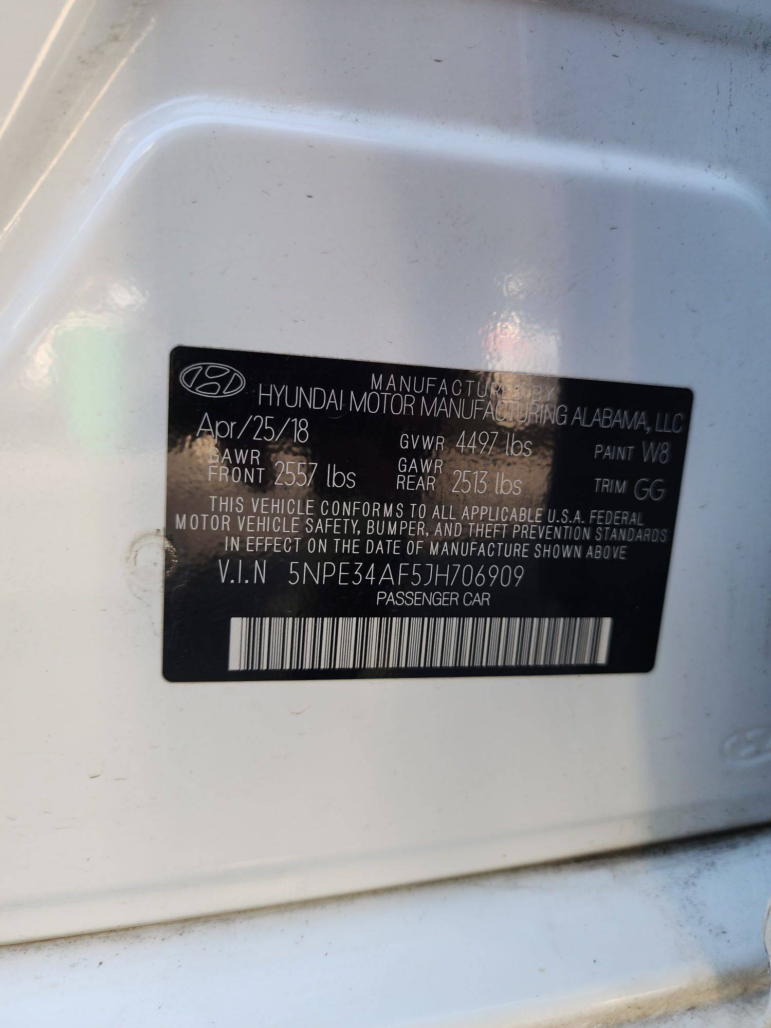 2018 HYUNDAI SONATA — 68670 Miles — Lot 47487584 — Souq - Marhaba Auctions Used Cars - Image 10