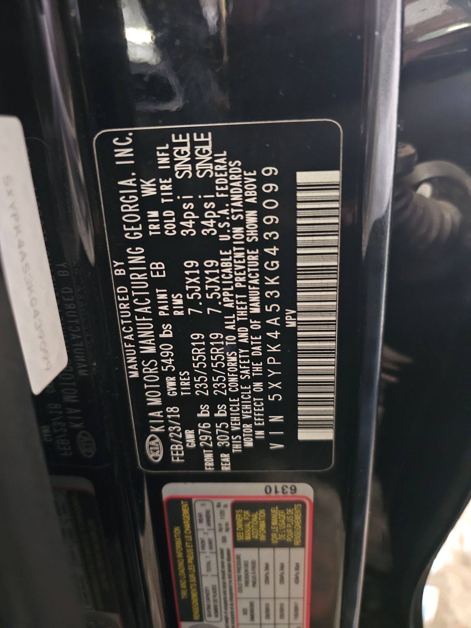 2019 KIA SORENTO — 53010 Miles — Lot 439099 — Main - Marhaba Auctions Used Cars - Image 10
