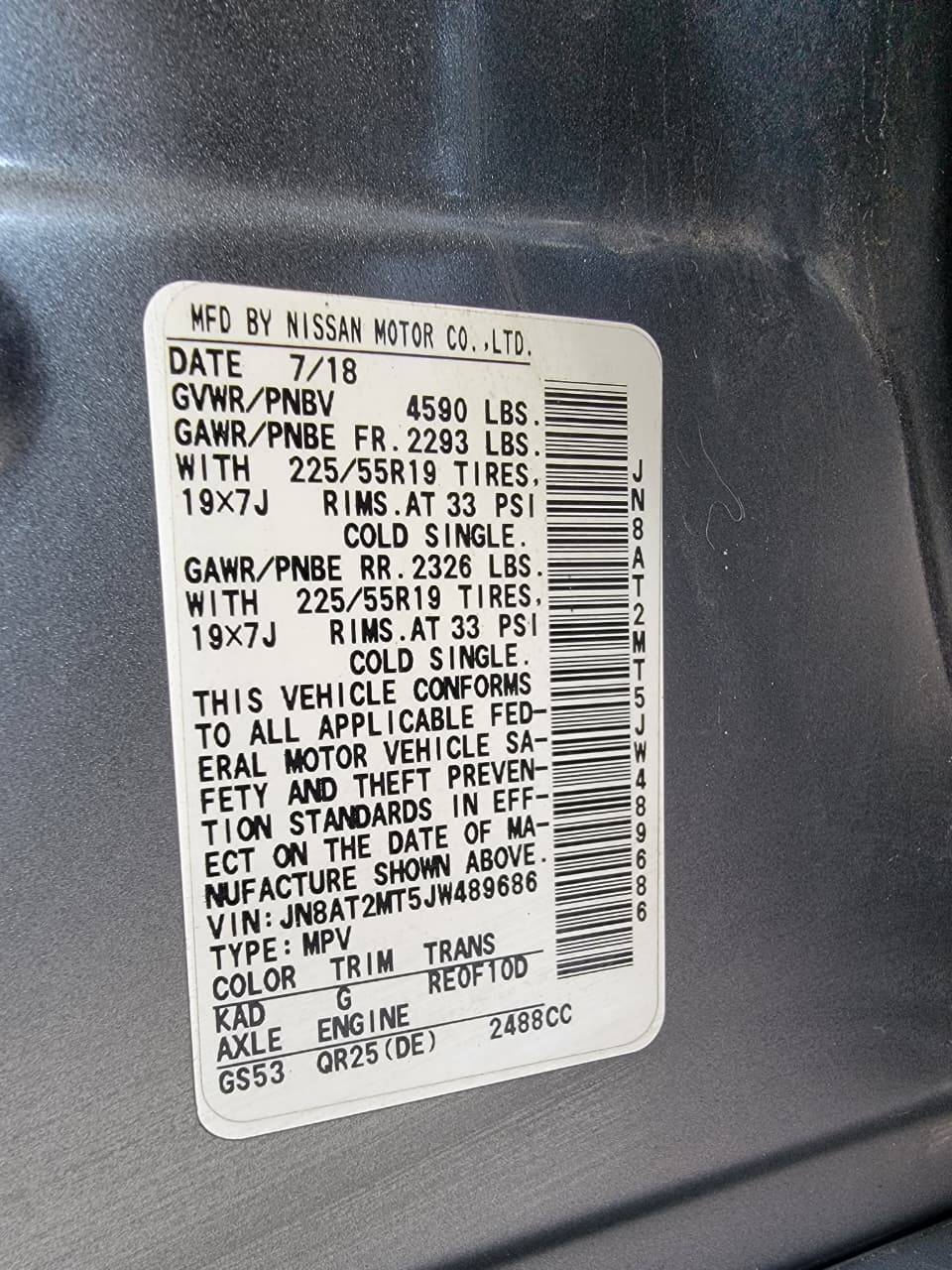 2018 NISSAN ROGUE — 124155 Miles — Lot W489686 — Main - Marhaba Auctions Used Cars - Image 10