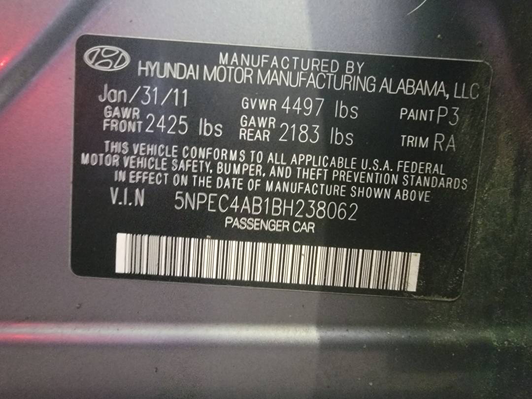2011 HYUNDAI SONATA — 211524 Miles — Lot 1BH238062 — Main - Marhaba Auctions Used Cars - Image 10