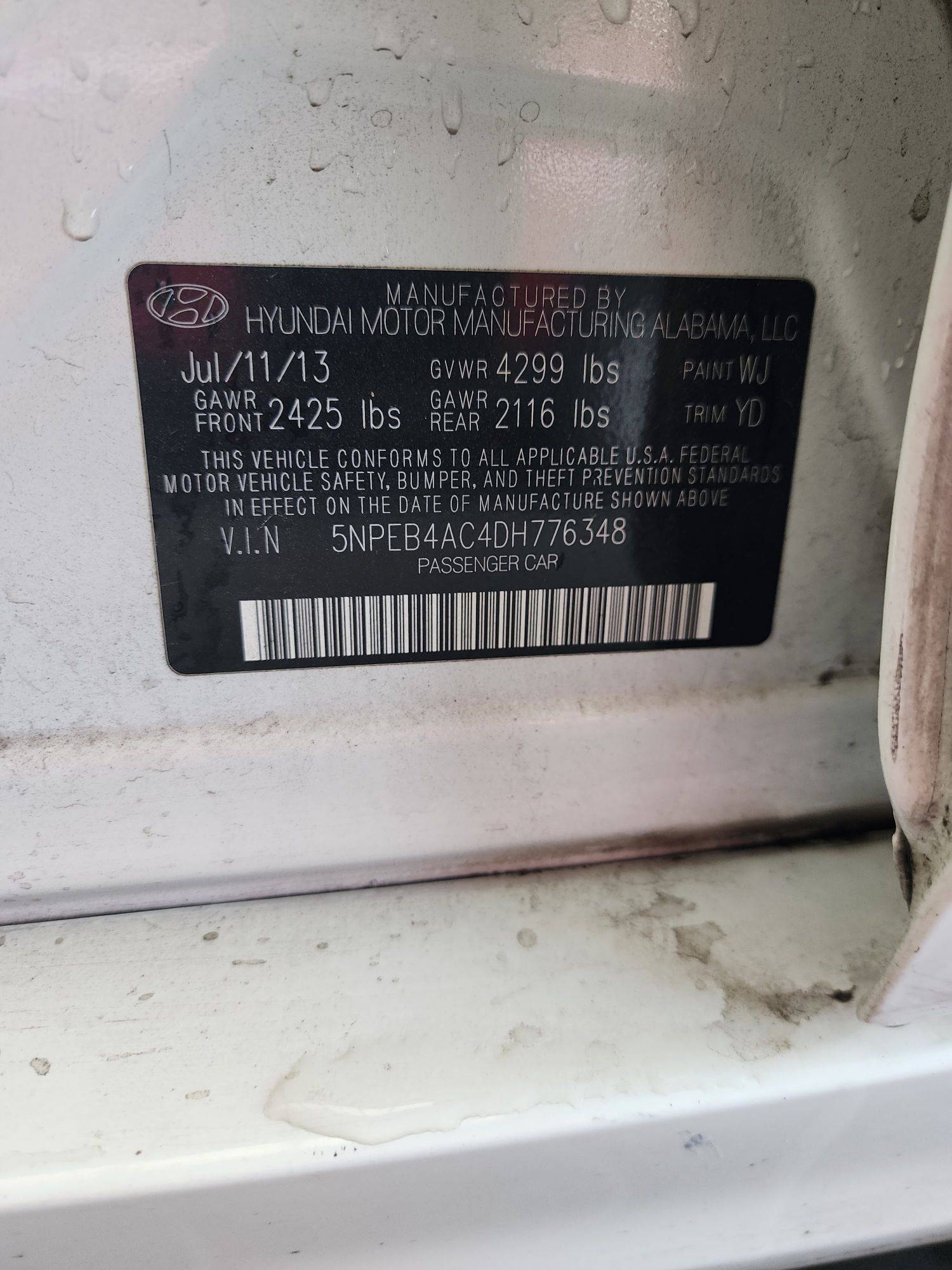 2013 HYUNDAI SONATA — 206752 Miles — Lot 37258488 - Marhaba Auctions Used Cars - Image 8