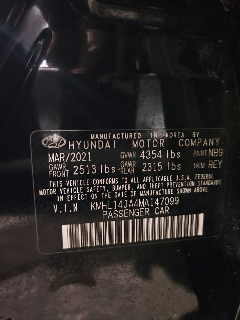 2021 HYUNDAI SONATA — 60375 Miles — Lot A147099 — Main - Marhaba Auctions Used Cars - Image 11