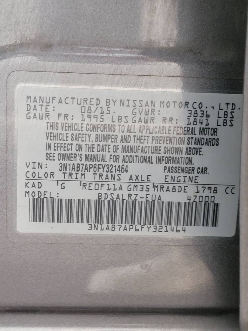 2015 NISSAN SENTRA — 213344 Miles — Lot 21464 — Souq - Marhaba Auctions Used Cars - Image 10