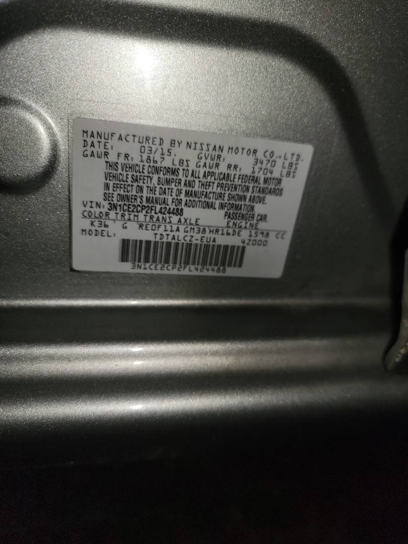 2015 NISSAN VERSA NOTE — 169236 Miles — Lot 52387953 - Marhaba Auctions Used Cars - Image 8