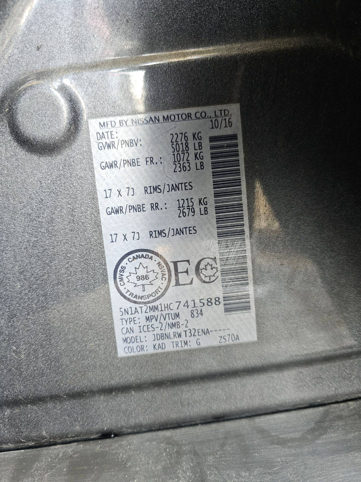 NISSAN ROGUE 2017 - Marhaba Auction Used Cars - Image 9