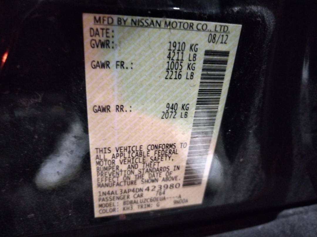 2013 NISSAN ALTIMA — 178606 Miles — Lot 67094873 - Marhaba Auctions Used Cars - Image 8